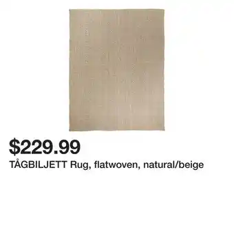 Ikea TÅGBILJETT Rug, flatwoven, natural/beige offer