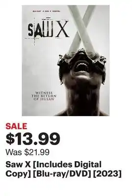 Best Buy Saw X [Includes Digital Copy] [Blu-ray/DVD] [2023] offer