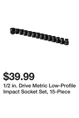 Harbor Freight Tools 1/2 in. Drive Metric Low-Profile Impact Socket Set, 15-Piece offer