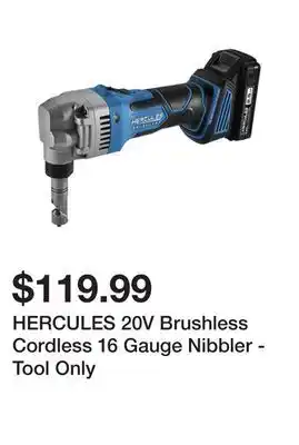 Harbor Freight Tools HERCULES 20V Brushless Cordless 16 Gauge Nibbler - Tool Only offer