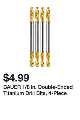 Harbor Freight Tools BAUER 1/8 in. Double-Ended Titanium Drill Bits, 4-Piece offer