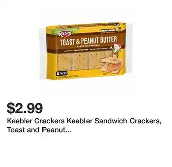 Wegmans Keebler Crackers Keebler Sandwich Crackers, Toast and Peanut Butter, Snacking Made Easy Single Serve, 8ct 11oz offer