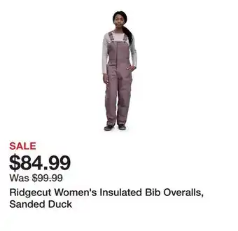 Tractor Supply Company Ridgecut Women's Insulated Bib Overalls, Sanded Duck offer