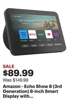 Best Buy Amazon - Echo Show 8 (3rd Generation) 8-inch Smart Display with Alexa - Charcoal offer