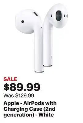 Best Buy Apple - AirPods with Charging Case (2nd generation) - White offer