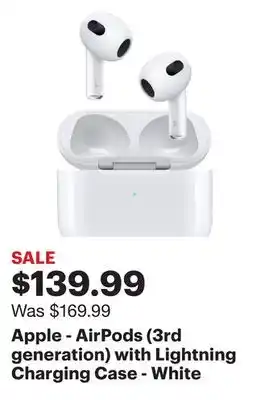 Best Buy Apple - AirPods (3rd generation) with Lightning Charging Case - White offer