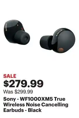 Best Buy Sony - WF1000XM5 True Wireless Noise Cancelling Earbuds - Black offer