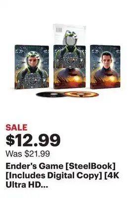 Best Buy Ender's Game [SteelBook] [Includes Digital Copy] [4K Ultra HD Blu-ray/Blu-ray] [Only @ Best Buy] [2013] offer
