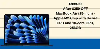 Costco MacBook Air (15-inch) - Apple M2 Chip with 8-core CPU and 10-core GPU, 256GB offer