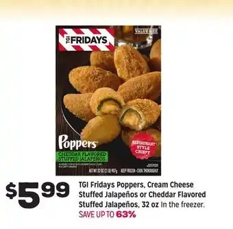 Grocery Outlet TGI Fridays Poppers, Cream Cheese Stuffed Jalapeños or Cheddar Flavored Stuffed Jalapeños offer