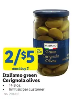 Lidl Italiamo green Cerignola olives offer