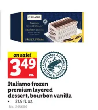 Lidl Italiamo frozen premium layered dessert, bourbon vanilla offer