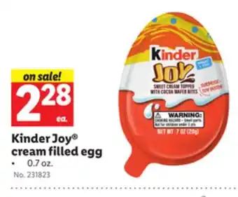 Lidl Kinder Joy cream filled egg offer