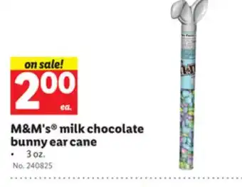 Lidl M&M's milk chocolate bunny ear cane offer