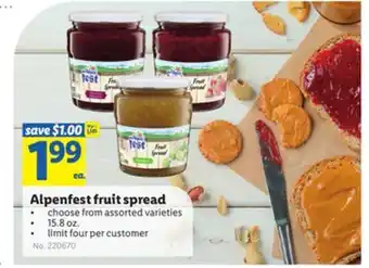 Lidl Alpenfest fruit spread offer