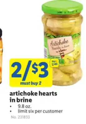 Lidl artichoke hearts in brine offer