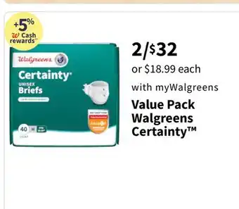 Walgreens Value Pack Walgreens Certainty offer