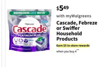 Walgreens Cascade, Febreze or Swiffer Household Products offer