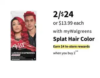 Walgreens Splat Hair Color offer