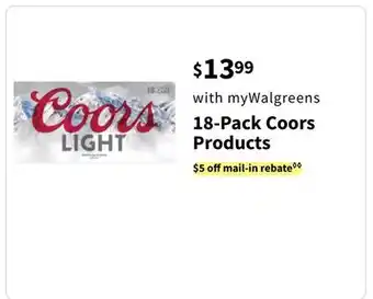 Walgreens 18-Pack Coors Products offer