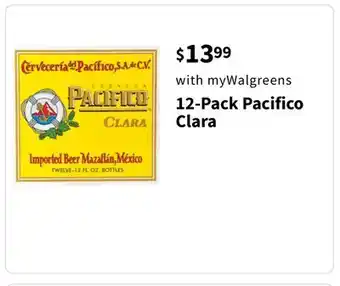 Walgreens 12-Pack Pacifico Clara offer