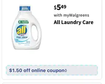 Walgreens All Laundry Care offer