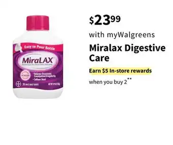 Walgreens Miralax Digestive Care offer