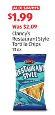 Aldi Clancy's Restaurant Style Tortilla Chips offer
