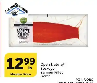Vons Open Nature Sockeye Salmon Fillet offer
