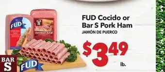 Vallarta Supermarkets FUD Cocido or Bar S Pork Ham/JAMÓN DE PUERCO offer