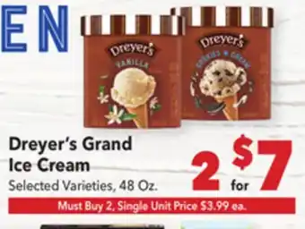 Vallarta Supermarkets Dreyer's Grand Ice Cream offer