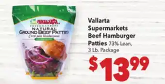 Vallarta Supermarkets Vallarta Supermarkets Beef Hamburger Patties offer