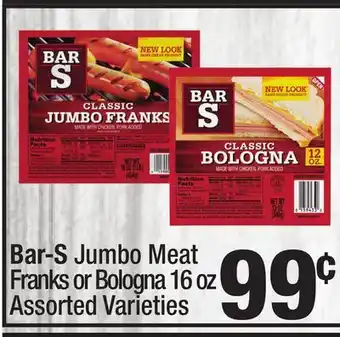 Super King Markets Bar-S Jumbo Meat Franks or Bologna offer