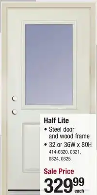 Menards Mastercraft 32W x 80H Primed Steel Half Lite Exterior Door System - Right Inswing offer