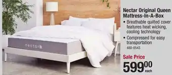 Menards Nectar Original Queen Mattress in a Box offer