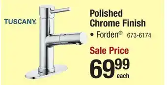 Menards Tuscany Forden One Handle Pull-Out Polished Chrome Bathroom Faucet offer
