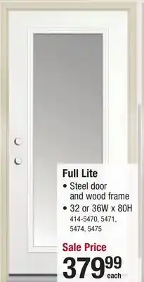Menards Mastercraft 32W x 80H Primed Steel Full Lite Exterior Door System - Right Inswing offer