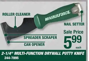 Menards Masterforce 2-1/4 Carbon Steel Multi-Function Drywall Putty Knife offer