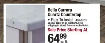 Menards Bella Carrara 3cm Countertop-SF offer