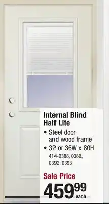 Menards Mastercraft Internal Blind 32W x 80H Primed Steel Half Lite Exterior Door System - Right Inswing offer