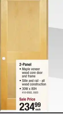 Menards Mastercraft 30W x 80H Maple 2-Panel Interior Door System - Right Inswing offer