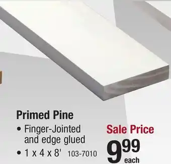 Menards 1 x 4 x 8' Primed Pine Board offer