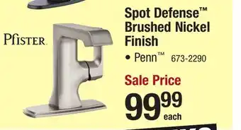 Menards Pfister Penn One-Handle 4 Centerset Spot Defense Brushed Nickel Bathroom Faucet offer