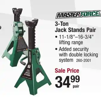 Menards Masterforce 3-Ton Jack Stands - 2 Pack offer