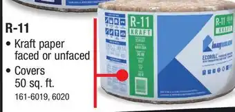 Menards R-11 EcoRoll Kraft Faced Fiberglass Insulation Roll 3-1/2 x 15 x 40' offer