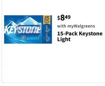 Walgreens 15-Pack Keystone Light offer