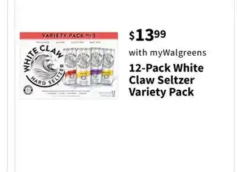 Walgreens 12-Pack White Claw Seltzer Variety Pack offer
