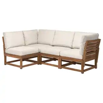 Ikea NÄmmarÖ Modular corner sofa, 3-seat, outdoor light brown stained/frösön/duvholmen beige offer