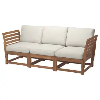 Ikea NÄmmarÖ 3-seat modular sofa, outdoor, armrests light brown stained/frösön/duvholmen beige offer