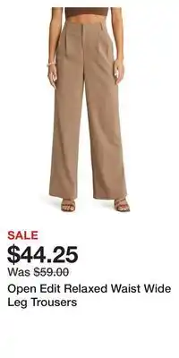 Nordstrom Open Edit Relaxed Waist Wide Leg Trousers offer